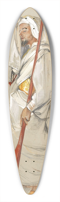 John Frederick Lewis - Study Of A Man Wearing North African Dress 39.3 inch art pintail longboard deck
