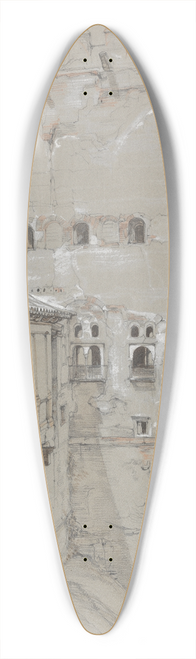 John Frederick Lewis - The Torre de Comares, Alhambra 39.3 inch art pintail longboard deck