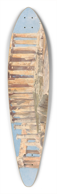 John Fulleylove - The Parthenon from the North End of the Eastern Portico of the Propylae, Evening Light 39.3 inch art pintail longboard deck