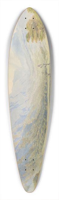 John Gully - Lake scene (Lake Te Wharau) 39.3 inch art pintail longboard deck