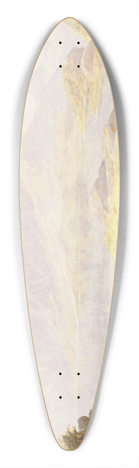 John Gully - L Manipori [sic] upper end with rocky islets Evening 39.3 inch art pintail longboard deck