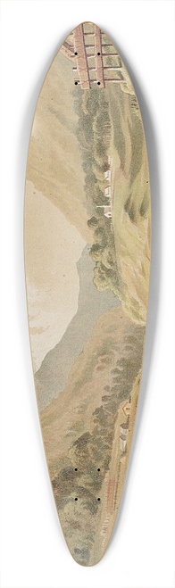 John Gully - Upriver scene, Wanganui 39.3 inch art pintail longboard deck