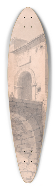 John Henderson - Gateway to a Castle: approached by a bridge 39.3 inch art pintail longboard deck
