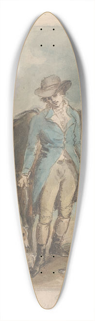 John Hoppner - A Young Man with a Horse, with Studies of Hounds and Dead Hare 39.3 inch art pintail longboard deck