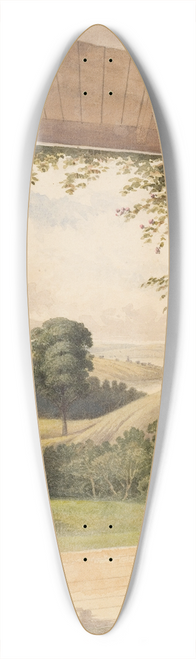 John Kinder - Auckland, from the Verandah of Mr Reader Woods Cottage 39.3 inch art pintail longboard deck