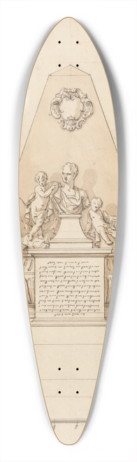 John Michael Rysbrack - A Monument (male bust with military emblems) 39.3 inch art pintail longboard deck