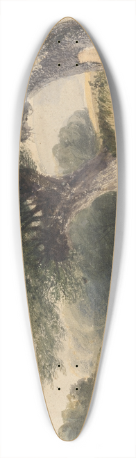 John Preston Neale - On the Colne, Middlesex 39.3 inch art pintail longboard deck