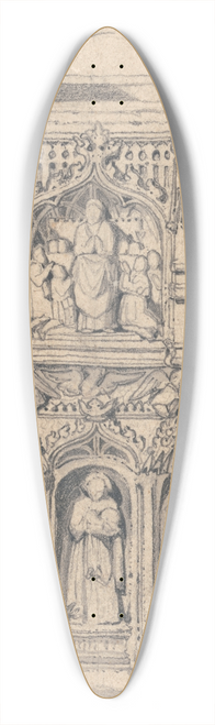 John Sell Cotman - A Font in Walsoken Church, Norfolk 39.3 inch art pintail longboard deck