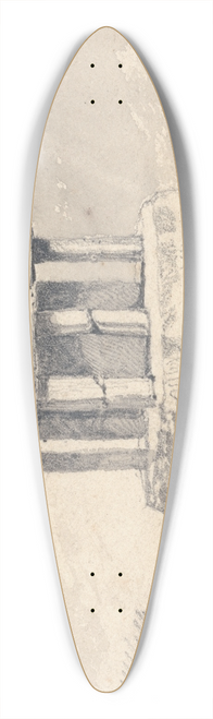 John Sell Cotman - Font at Caister Church, Norfolk 39.3 inch art pintail longboard deck
