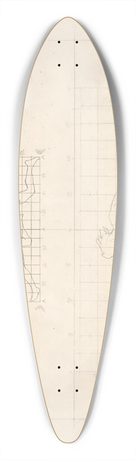 John Singer Sargent - Studies for Two Classical Male Figures Jumping 39.3 inch art pintail longboard deck