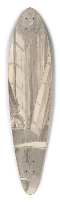 John Thomas Smith - Hogarth Has Made Breakfast and Sends up a Cup to His Wife at the Same Time Ordering the Little Dog to be Admitted to her Mistresss Bedchamber 39.3 inch art pintail longboard deck