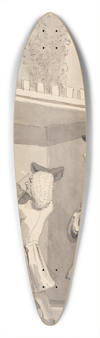 John Thomas Smith - Hogarth Painting in Vauxhall Gardens in the Presence of Jonathan Tyers 39.3 inch art pintail longboard deck