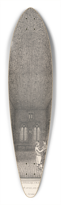 John Thomas Smith - Inside the Painted Chamber as it was in the year 1800 before the old tapestry was removed 39.3 inch art pintail longboard deck