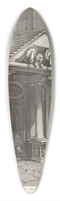 John Thomas Smith - S.E. View of the Porch of an Old House in Hanover Court near Grub Street 39.3 inch art pintail longboard deck