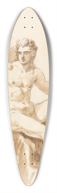 John Vanderbank - Seated Male Nude 39.3 inch art pintail longboard deck