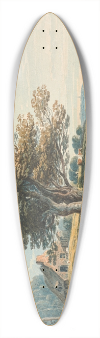 John Varley - A view of Harrow from Hampstead 39.3 inch art pintail longboard deck