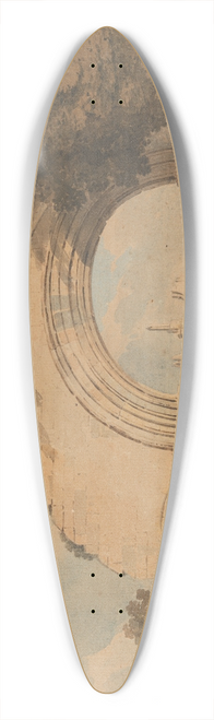 John Varley - Byland Abbey, Yorkshire 39.3 inch art pintail longboard deck