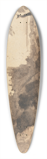 John Varley - Romatic Landscape with a Castle and a Tree on the Right 39.3 inch art pintail longboard deck