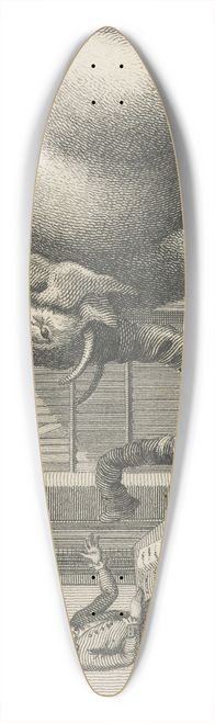 John Wootton - Fable X. The Elephant and the Bookseller 39.3 inch art pintail longboard deck