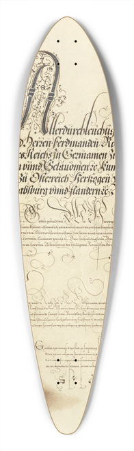 Joris Hoefnagel - Mayfly, Apricot, and Reed Grass 39.3 inch art pintail longboard deck