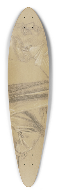 Josef Ferdinand Becker - Studienblatt; Page mit Tablett, mnnliche Halbfigur, zwei Hnde 39.3 inch art pintail longboard deck