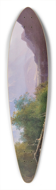 Josef Schwemminger - View over Lake Zell to the Steinernes Meer with Prielau Castle in the background 39.3 inch art pintail longboard deck