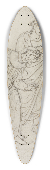 Joseph Anton Koch - Die Vaterlandsverrter im Eis, Graf Ugolino und Erzbischof Ruggieri, sich gegenseitig zerfleischend (Dante Inferno, Canto 33, V 109) 39.3 inch art pintail longboard deck