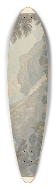 Joseph Farington - Lodore Rocks  fall & cottage  distance 39.3 inch art pintail longboard deck