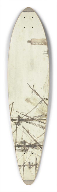 Joseph Vernet - Marine, links ein Dreimaster, rechts ein Leuchtturm 39.3 inch art pintail longboard deck
