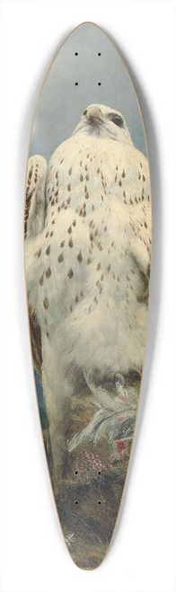Joseph Wolf - A Gyrfalcon In An Extensive Mountainous Landscape 39.3 inch art pintail longboard deck