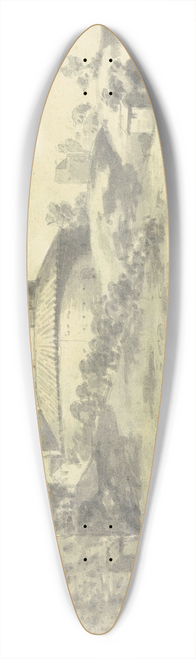 Joseph Wright of Derby - Landscape with Granary 39.3 inch art pintail longboard deck