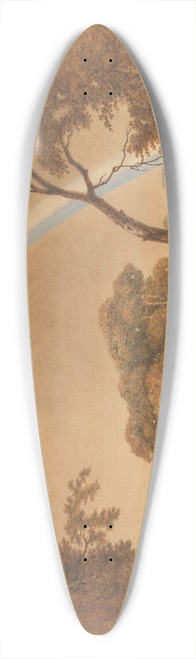 Joseph Wright of Derby - Landscape with Rainbow, View near Chesterfield 39.3 inch art pintail longboard deck