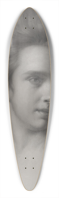 Joseph Wright of Derby - Portrait of a Woman, Her Head Turned to the Right, Wearing an Earring 39.3 inch art pintail longboard deck