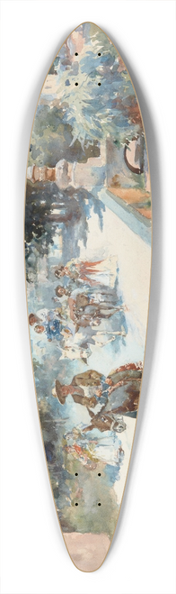 Jos Navarro y Llorens - Arriving in Town 39.3 inch art pintail longboard deck