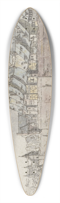 Josua de Grave - View of the Walls of Maastricht with the Onze-Lieve-Vrouwekerk in the Background 39.3 inch art pintail longboard deck