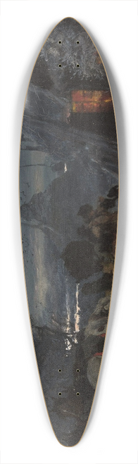 Jozef Chelmonski - Sleigh in front of a hut at night 39.3 inch art pintail longboard deck