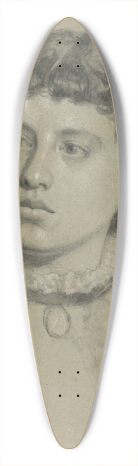 Jozef Hanula - A study of a portrait of a girl 39.3 inch art pintail longboard deck