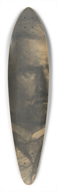 Jozef Hanula - Study of a mans head with a beard and mustache 39.3 inch art pintail longboard deck