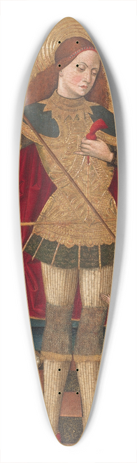 Juan de la Abada - Saint Michael Weighing Souls 39.3 inch art pintail longboard deck