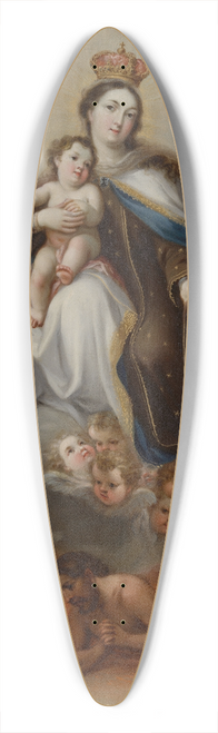 Juan Francisco de Aguilera - The Virgin of Carmen and the Souls of Purgatory with St. Joseph and the Prophet Elijah 39.3 inch art pintail longboard deck