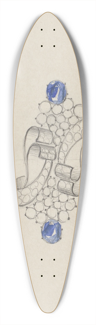 Jules Chadel - Ontwerp voor een broche met saffieren 39.3 inch art pintail longboard deck