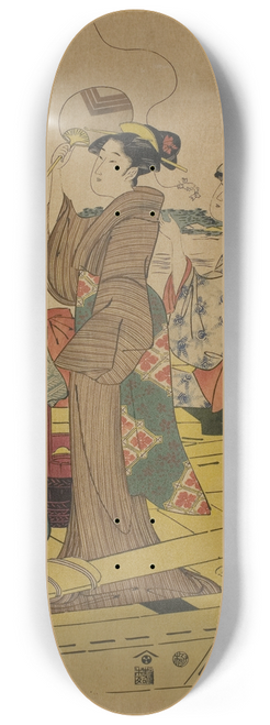 Chokosai Eisho - Women on a Fishing Boat II 8.25 inch art skate deck