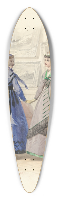 Jules David - Two Women in an Art Gallery 39.3 inch art pintail longboard deck