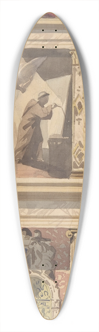 Jules-Edmond-Charles Lachaise - Design for a Bay of a Side Wall, Chteau de Bhourt 39.3 inch art pintail longboard deck