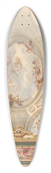 Jules-Edmond-Charles Lachaise - Design for a ceiling in Baroque style with a central panel in trompe loeil 39.3 inch art pintail longboard deck