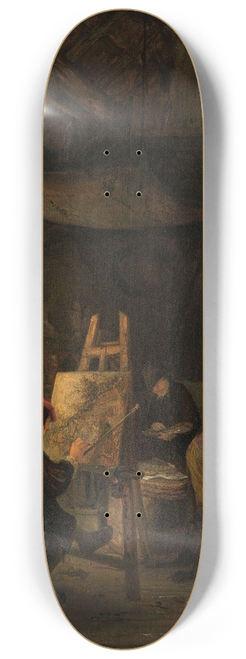 Adriaen van Ostade - The Painters Studio 8.25 inch art skate deck