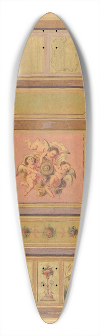 Jules-Edmond-Charles Lachaise - Design for a paneled ceiling painted with putti, birds, and floral motifs on tracing paper; mounted on wove paper 39.3 inch art pintail longboard deck