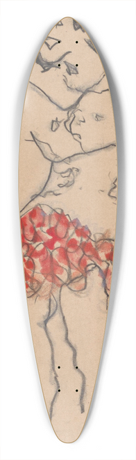 Jules Schmalzigaug - Red Fringe 39.3 inch art pintail longboard deck
