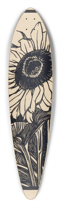 Julie de Graag - Zonnebloem 39.3 inch art pintail longboard deck