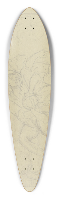 Julius Hamel - Sleeping family in the forest 39.3 inch art pintail longboard deck